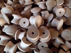 100 ROUND 1″ BIRCH WOOD KNOBS Unfinished Pulls Cabinet Handles w/o screws