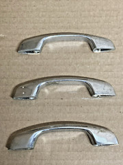 Vintage 50s-60s Chrome Hardware Cupboard 6 Lot Cabinet Pulls Handles Knobs Cast