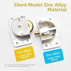 Black Plastic and Stainless Steel Sliding Door Wheel for Wardrobe YD320 Silent