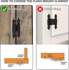 12 Pieces 6 Pairs Cabinet Hinges, Hammercraft Face Frame Flush Mount H Black …