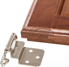 3/8″ Inset Cabinet Hinges Brushed Nickel 1 Pair -2 Pcs Offset Self Closing Ca…