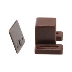 Rok Hardware Heavy Duty High Magnetic Cabinet Door Catch Latch, Brown, 2 Pack