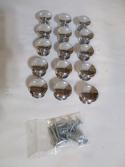 15-POLISHE CHROME 1 1/4″ CABINET KNOBS CENTER SCREW HOLE (15PCK)