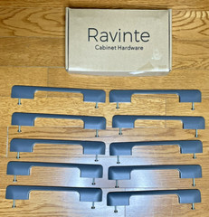 Ravinte 10 Pack Solid 9-1/4″ L Gray Matte CC 7-1/2″ Bar Drawer Handles Screws