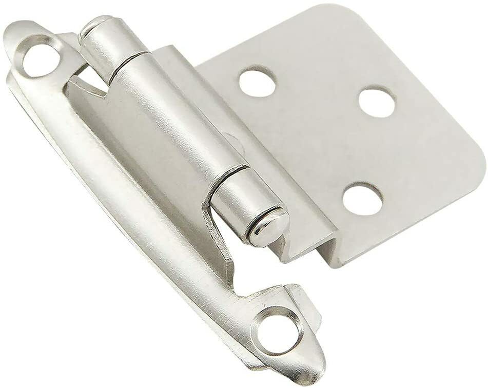 Lot of 25 Pairs (50pcs) Self Closing 3/8″ Inset Cabinet Hinges – Satin Nickel