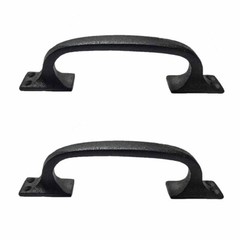 Black Wrought Iron Cabinet Handle 6″ L Rust Resistant with Hardware Pack of 2