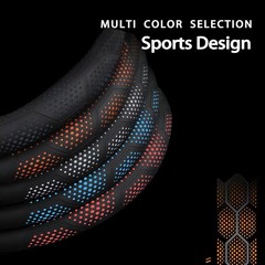 Leather Steering Wheel Cover for Cars, 14.5-15 inches Car Steerin Color: Black