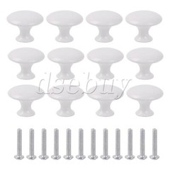 48Pieces 30mm Dia Cupboard Handles Knobs for Bathroom White Stainless Steel