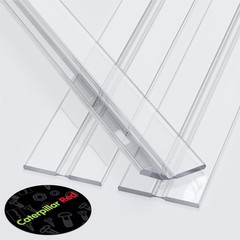 3x Clear 200mm (7 7/8 in) Low Profile Flexible Living Hinges