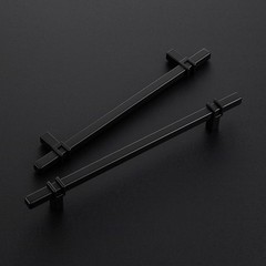 10 PCS 7-1/2 inch Black Cabinet Handles Matte Black Zinc Alloy Square Bar Pulls