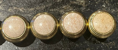 Vtg Gold-tone+TAN FAUX MARBLE DRAWER PULL~Cupboard/Cabinet Knob Hardware 4/8/12
