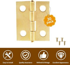 30 Pcs Small Hinges, 18 x 15 mm Retro Brass Butt Hinge Miniature Hardware 180…