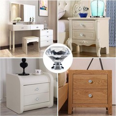 12Pack Drawer Knobs Diamond Shaped Crystal Glass 30mm Cabinet Knobs Pull Handles