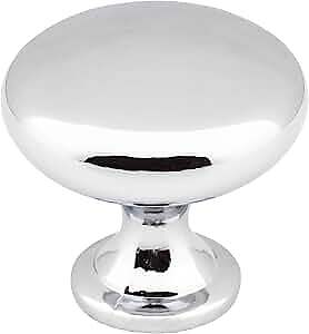Round 25 Pack Polished Chrome Knob 1-1/4″ diameter (No Screws)