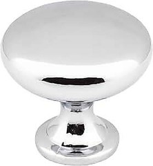 Round 25 Pack Polished Chrome Knob 1-1/4″ diameter (No Screws)