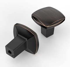 Asidrama 20 Pack Oil Rubbed Bronze Square Zinc Cabinet Knobs for Dressers