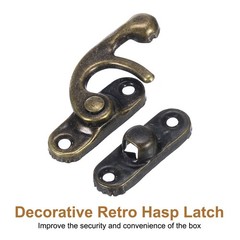 6Pcs Vintage Lock Clasp 27 x 32mm Mini Swing Arm Right Clasp Latch Bronze