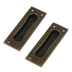 2 PCS Door Edge Pull Antique Recessed Finger Pulls Sliding Cabinet Drawer Home