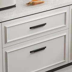 10 Pack Matte Black Cabinet Handles, 3-3/4 Inch(96mm) Finger Pulls, Long Cabi…