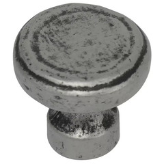 Riverstone 1 In. Distressed Pewter round Cabinet Knob