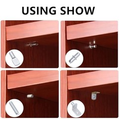 Cabinet Shelf Pins 120Pcs 4 Styles Nickel 5mm
