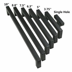 Black Kitchen Square Cabinet Handles Drawer Pull Knobs Stainless Steel 12mm 1/2″