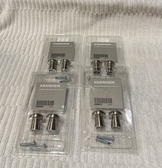 IKEA Varnhem Knob Satin Stainless Steel # 802.438.58 NEW 4 sets (8 Total)