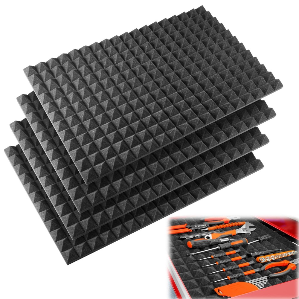 4PCS 23.8″ X 15.8″ Tool Box Liner, Trap Mat Universal Tool Drawer Liner, Non-…