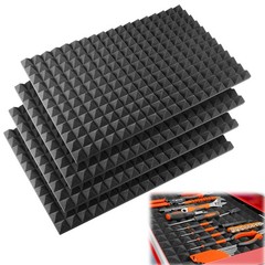 4PCS 23.8″ X 15.8″ Tool Box Liner, Trap Mat Universal Tool Drawer Liner, Non-…