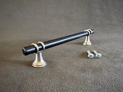 Matte Black & Nickel Cabinet Drawer Pull 128mm (Set of Ten)