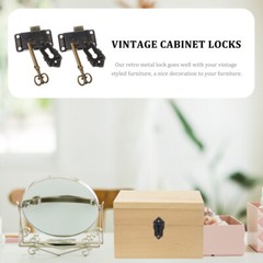 2PCS Jewelry Case Lock Jewelry Jewelry Box Latches Antique Lock and Key
