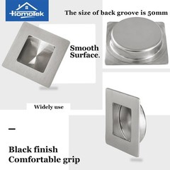 4 Pack Recessed Sliding Closet Door Finger Pulls, 2-3/4 Inch Square, 2-3/8 In…