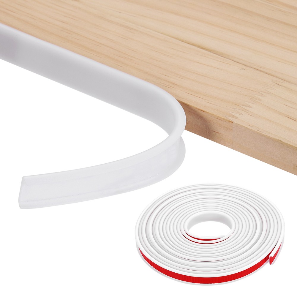 19.7ft U-Shape Edge Banding, 0.59in TPE Self Adhesive Edge Trim, White