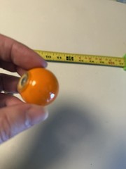 Orange Spherical Ball Cabinet Drawer Knob Porcelain 1-1/4″ diameter Lot of 9 Vtg