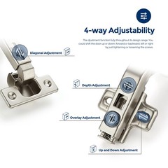 Ravinte 2 Pair 4 Pack Kitchen Cabinet Hinges, 135 135 Degree, Satin Nickel