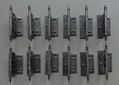 Set of 12 (6 Pair) New Weber Knapp Non-Mortise Partial Wrap Minaret Pewter Hinge