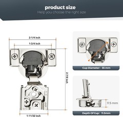 New 30pcs (15 Pairs) 3/4 Inch Overlay Soft Close Cabinet Hinges