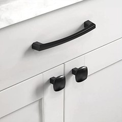 5 Inch(128mm) Kitchen Cabinet 5″ Hole Center(128mm) Matte Black 10 Pack