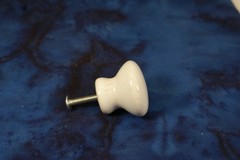 H2 – Lot of 56 Vintage White Porcelain Drawer Pulls, Knobs, 1 1/4 inches