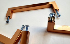 Lot of 10 Bronze Metal Cabinet Handles/ Pullers w/ Screws.