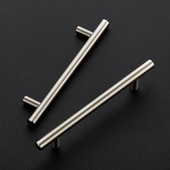 Solid Stainless Steel Cabinet Handles 30 Count Brushed Nickel 7.8in, 5.4in Holes
