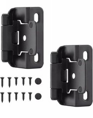 HOME MASTER HARDWARE Black Cabinet Hinges,1/2″ Overlay 25pair/50pcs