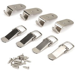 Lesnala 8 Pcs Stainless Steel 90 Degree Spring Toggle Lock Silver-8pcs