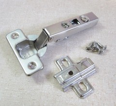 FGV Italy Self Closing Cabinet Hinge 80059 w/ Clip-On Mounting Plates, Rare (H4)