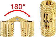 8Pcs 8 Mm Hidden Brass Barrel Hinges, 180 Degree Opening Angle Concealed Furnitu