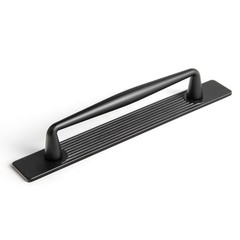 2 PCS Black Zinc Alloy Cabinet Handle Backplate 5” 128mm 6180G Pulls