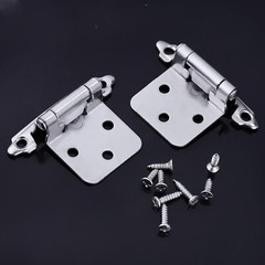 20Pcs 1/2″ Overlay Kitchen Cabinet Hinges Brushed Nickel Cupboard Door Hinges