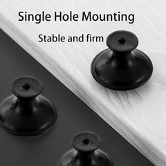 New 20 Pack Matte Black Kitchen Cabinet Knobs Round Drawer Pulls Stainless Steel