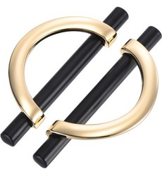 6 Pack Brushed Black Pulls Cabinet Door Handles 6 inch (152MM) Hole Centers