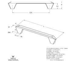 Lot of 8 Villa Valentina Series No. 17, 5-1/16″ Satin Nickel Drawer Pull Handle